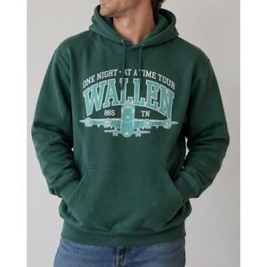 Morgan Wallen 2024 One Night at a Time Tour Sweatshirt Green in Mens Size Medium